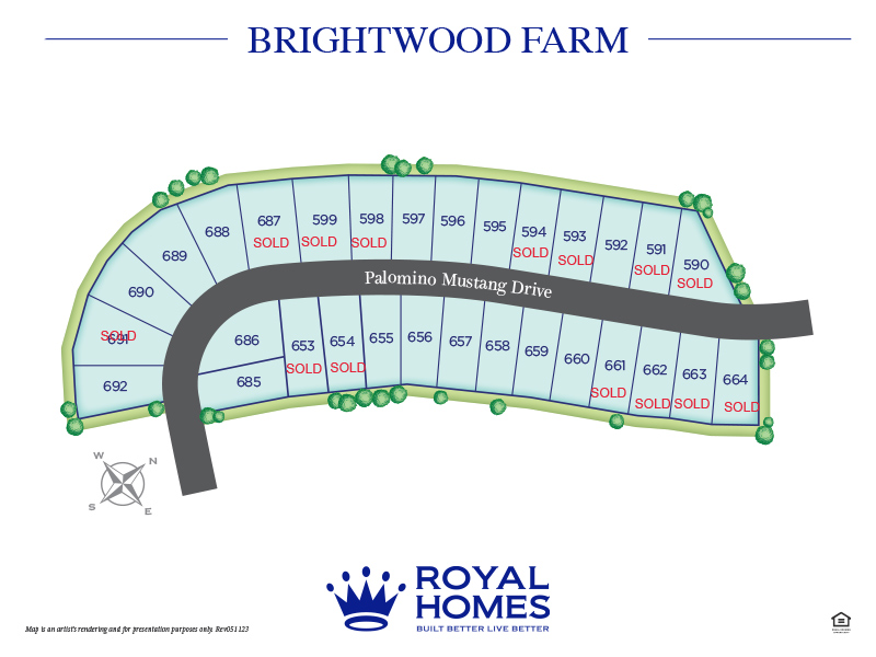 Royal Homes of North Carolina - Brightwood Farm  - Palomino Mustang Drive  - Site Map