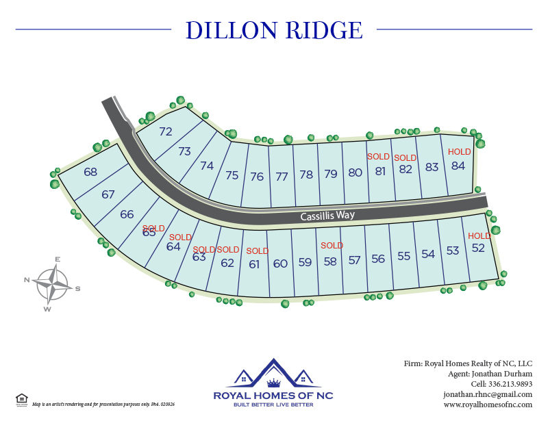 Royal Homes of North Carolina - Dillon Ridge - Cassillis Way - Site Map Royal Homes of North Carolina - Dillon Ridge - Cassillis Way - Site Map