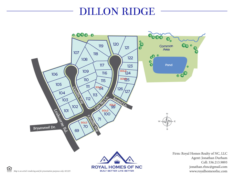 Royal Homes of North Carolina - Dillon Ridge - Site Map