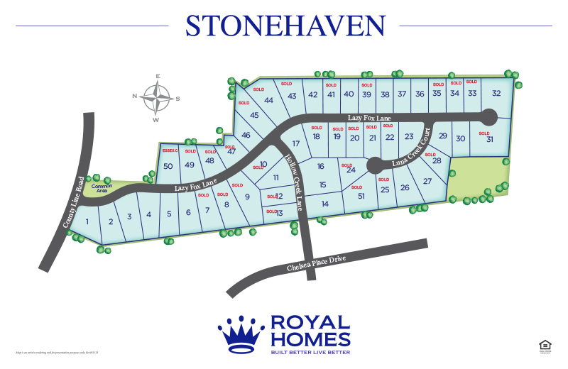 Royal Homes of North Carolina - Stonehaven - Site Map
