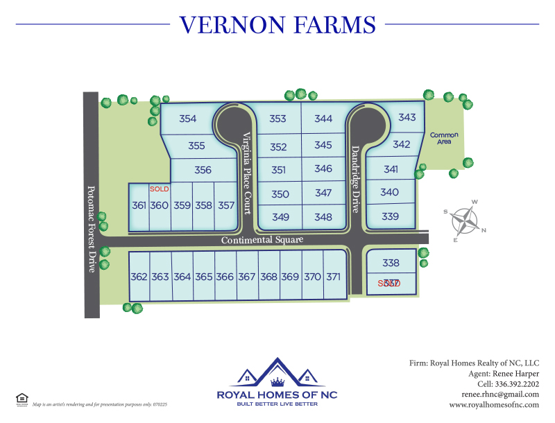 Royal Homes of North Carolina - Vernon Farms - Phase 3 - Site Map Royal Homes of North Carolina - Vernon Farms - Phase 3 - Site Map